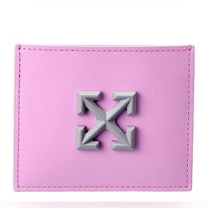 NEW OFF WHITE Jitney Simple Lilac Color Leather Card Case Dust Bag Box Cards